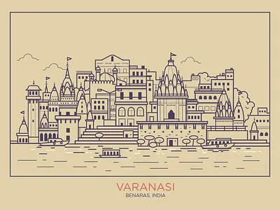 Varanasi - Benaras benaras benares boats city flat holy india skyline temple varanasi water front