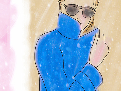 Snow day digital art fashion illustration snow