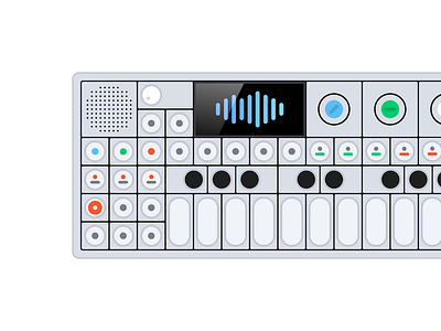 OP-1 clean illustration minimalist modern music synth