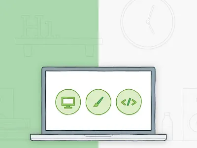 Dropbox Style Desk Illustration illustration