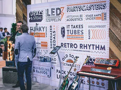 NAMM Wall Design banner guitar illustration mural reverb.com sign trade show