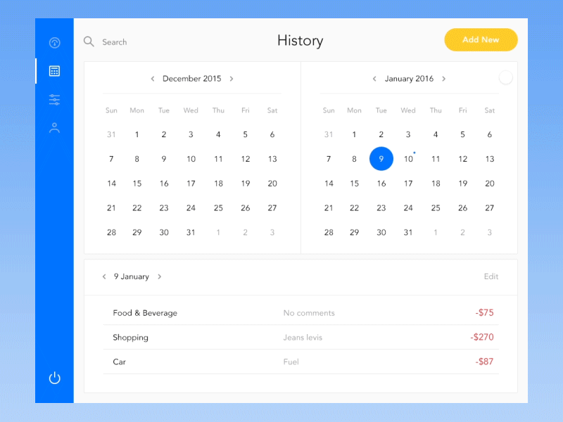 Expenses Manager Desktop Web App adding app calendar category dashboard eleken expenses manager ui ux web