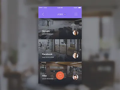 Job Listing 50 dailyui dark day50 ios job listing jobs list listing