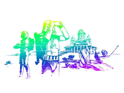 Chrometroopers cathedral chrome deserted finland helsinki illustration star wars stormtrooper wreck