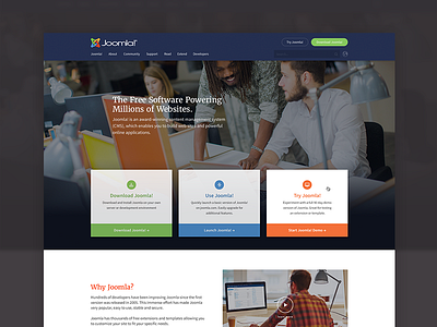 Joomla Homepage Redesign cms design desktop homepage joomla joomla! redesign web