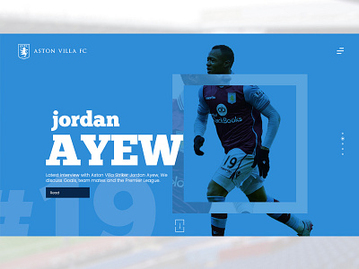 Daily UI #3 Landing Page (Above the fold) 3 above the fold aston villa avfc blog blue dailyui football landing page ui