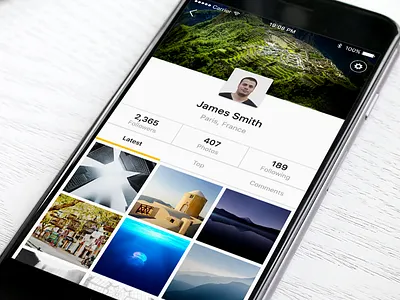 Profile View clean photo profile simple ui