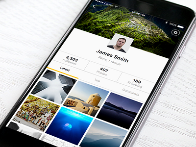 Profile View clean photo profile simple ui
