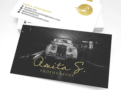 18pt Silk Matte with Gold Hot Foil amita s business card foil photography print peppertmint tampa wedding