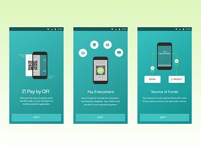 Pay by QR Onboard android dimo illustation material design onboarding payment