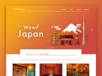 Wow!Japan 003 blue daily gradient illustration japan landing page ui web website
