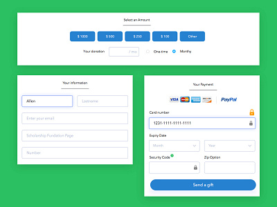 Page Donation clean design donate form kevin tonon mail page pique questionnaire ui ux