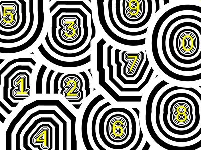numbers geometric mural numbers type typography