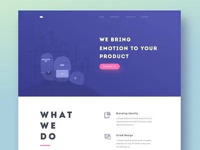 Paperpillar Studio Landing Page agency creative homepage icons illustration landing page web website
