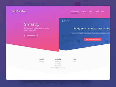 Pixelmatters • Smartly Case Study animation case study flat hexagon illustration interaction jobs minimal pixel ui ux website