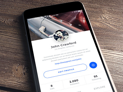 Profile (work in progress) app cars design ios ios app sketch ui user experience user interface