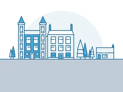 Icon Set flat icon set icons line drawing minimal sketch town