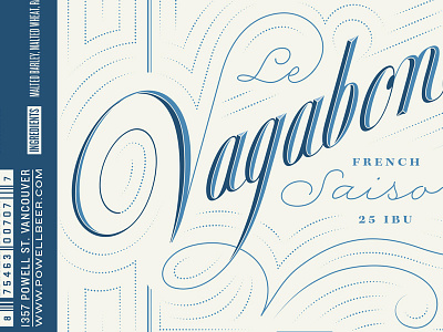 Vagabond beer lettering packaging typography