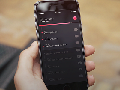 Task manager application UI hire ios latvia list task manage todo ui