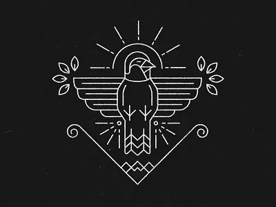 Line sparrow beak bird coat of armor leaf line line art line work sparrow wings