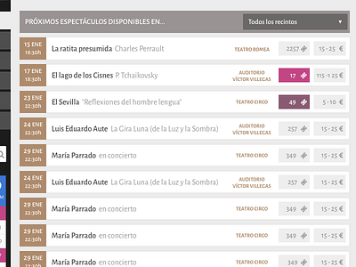 Dashboard for ticketing app / Home app dashboard events tickets