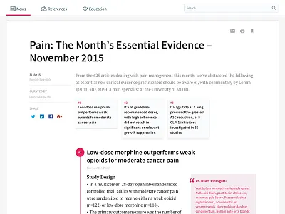 "Top 3" article Univadis article article page best of design healthcare layout medical news page product product design responsive summary template ui ui design univadis ux ux design