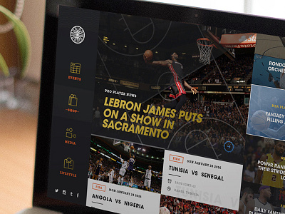 Hoops basketball homepage ui