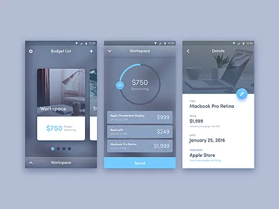 Budget Tracker android app budget design finance material tracker ui