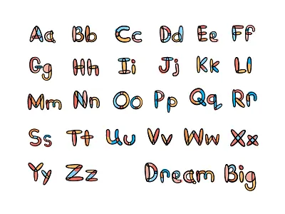 Detska Mechta (Child's Dream) Alphabet alphabet illustration lettering type typography vector