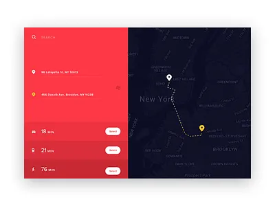 #29 DailyUI / Map dailyui distance location map route travel ui user interface