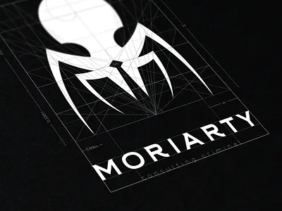 Moriarty Logo black and white branding golden ratio grid logo moriarty negative space octopus skull spider tuxedo