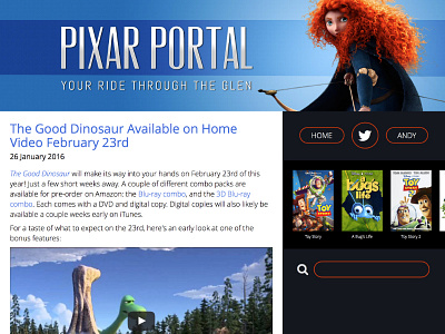 Pixar Portal Overhaul pixar website