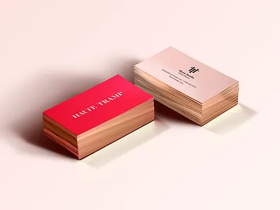 Haute Tramp Business Card branding business card collateral fashion jewelry neon red