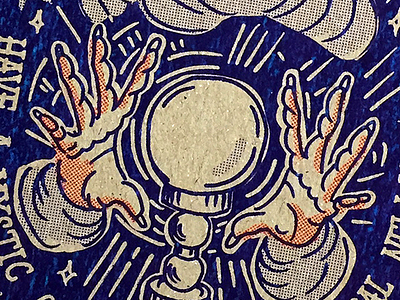 Holiday Incantation card gypsy halftone hand lettering holiday lofi mystic