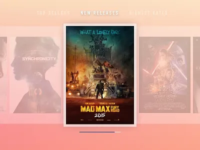 TV App animation dailyui gif mad max pastel pink tv ui