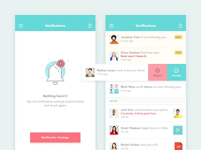 Notifications blank file followers following friend illustration list message notification ui ux video