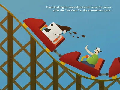 Coffee on a Coaster alliteration alphabet coffee illustration rollercoaster