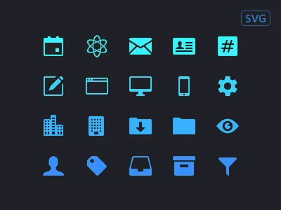 Dashboard Icons atom download eye filter icon set mail profile sketch svg user vector