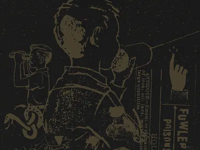 Exhibit A art band collage concept design music project typography vintage