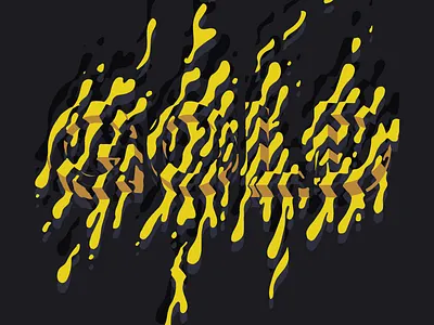 Gold 3d illustration lettering type typography