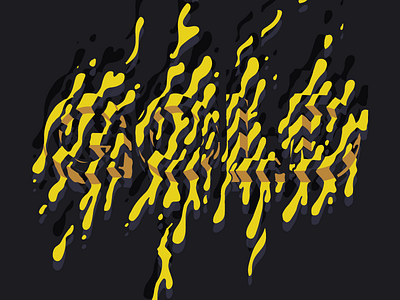 Gold 3d illustration lettering type typography