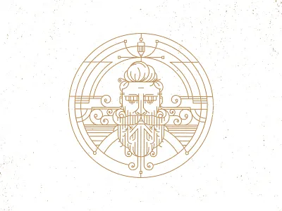 Wedding Badge invitation line portrait stroke vector wedding