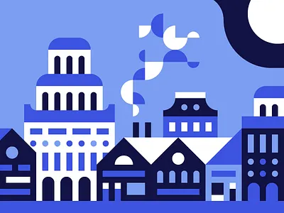 Town abstract illustration town