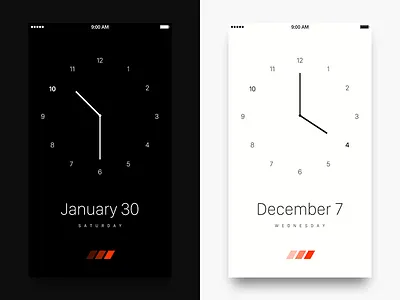 Clock Design application clock design flat ios iphone