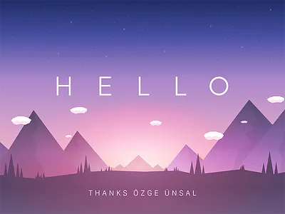Hello Dribbble! first shot illustration nature sketch sunset