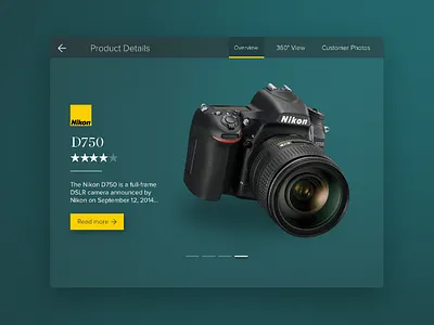 Product Card Small camera dslr green nikon photo product ui web yellow