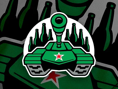 Tanks Hockey Crest branding emblem green hockey illustration logo perspective sports star tank vector