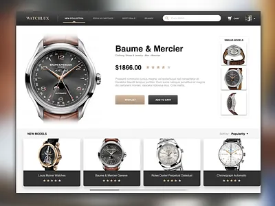 Watch Store - Product Detail Sample ecommerce elegant fashion minimal store ui ux watch web design