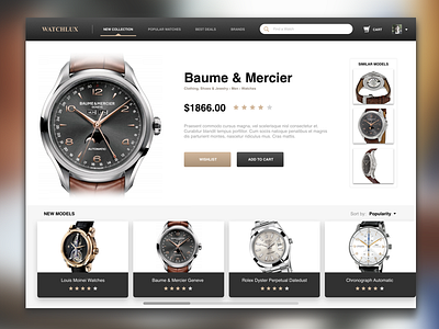 Watch Store - Product Detail Sample ecommerce elegant fashion minimal store ui ux watch web design