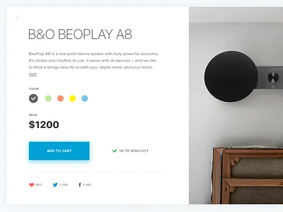 B&O product page bo clean ecommerce music page product simple site web